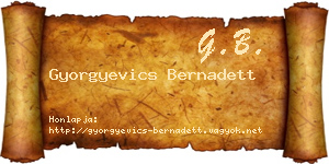 Gyorgyevics Bernadett névjegykártya